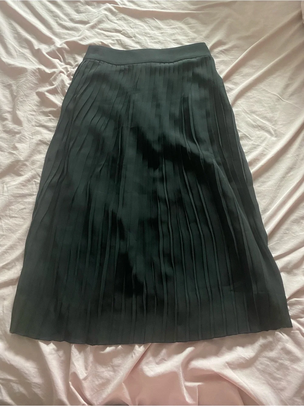 J Crew Black Pleated Midi Skirt
